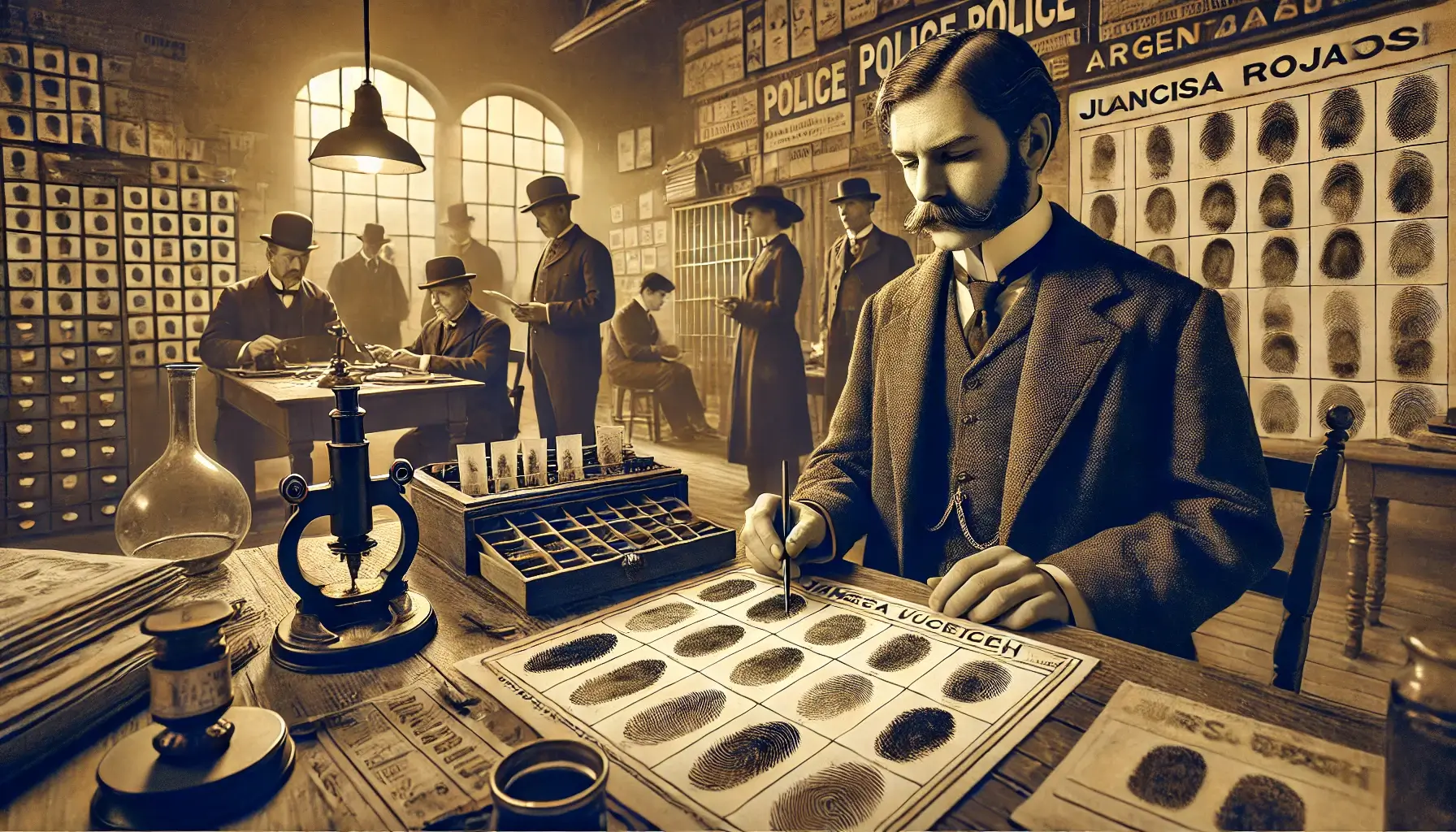 A Late 19th Century Argentine Police Station With Juan Vucetich Analyzing Fingerprint Evidence A Late 19th Century Argentine Police Station With Juan Vucetich Analyzing Fingerprint Evidence Simplyforensic