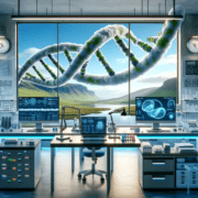 DNA Laboratory A Modern Forensic Science Laboratory With Advanced Equipment A Dna Double Helix Structure Prominently Displayed Various High Tech Forensic Tools On Simplyforensic