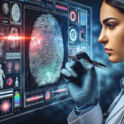 A detailed close-up of a fingerprint being scanned by a modern biometric device.