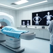 Virtual Autopsy Using CT Imaging Digital Forensic Post Mortem Technology CT scanner and medical team performing digital post mortem analysis in virtual autopsy lab Simplyforensic