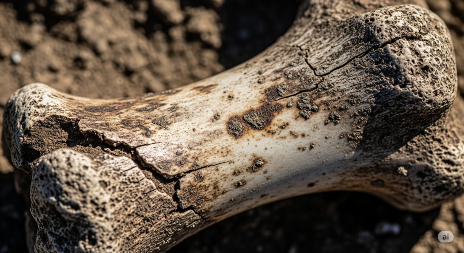 Weathered Skeletal Remains Archaeological Forensic Bone A compelling visual of weathered skeletal remains or a close up of bone showing weathering effects conveying the passage of time and elements suitable for archaeological or forensic contexts Simplyforensic