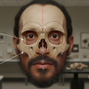 Ancient Egyptian Facial Reconstruction from Genomic Data 3D facial reconstruction of an ancient individual from Nuwayrat based on skull scans and bone analysis illustrating insights from archaeological and genomic data Simplyforensic