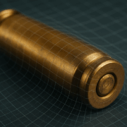 fired bullet casing with microscopic markings and a 3D grid A fired bullet casing with microscopic markings and a 3D grid representing the new NIST standard for firearm and toolmark analysis Simplyforensic