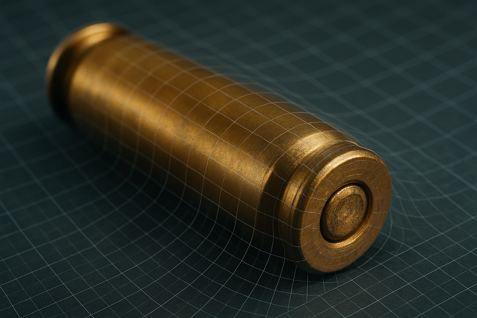 fired bullet casing with microscopic markings and a 3D grid A fired bullet casing with microscopic markings and a 3D grid representing the new NIST standard for firearm and toolmark analysis Simplyforensic
