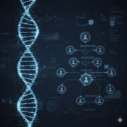 Investigative Genetic Genealogy IGG Process A conceptual illustration of Investigative Genetic Genealogy IGG showing a DNA strand branching into a family tree representing the forensic process Simplyforensic