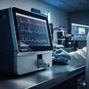 Rapid DNA Technology Instrument in a Forensic Lab A Rapid DNA technology instrument a key tool in modern forensic analysis shown in a lab setting about to process a buccal swab Simplyforensic